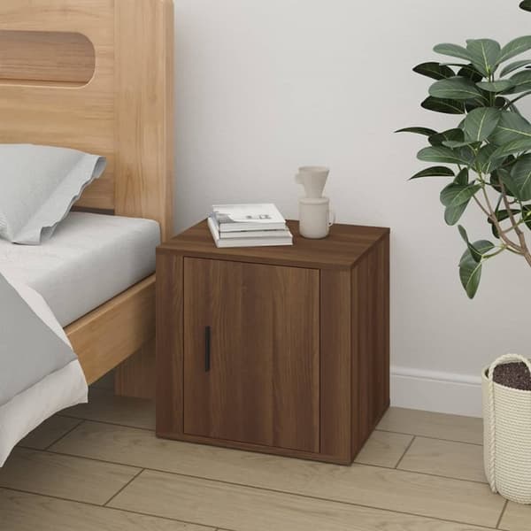 Sengeborde 2 stk. 50x39x47 cm brun egetræ - Sengebord - Sengeborde - Home & Living