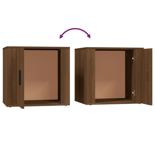 Sengeborde 2 stk. 50x39x47 cm brun egetræ - Sengebord - Sengeborde - Home & Living