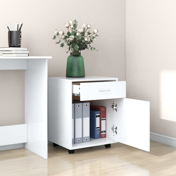 Rulleskab 45x38x54 cm konstrueret træ hvid - Opbevaringsskab - Opbevaringsskabe - Home & Living