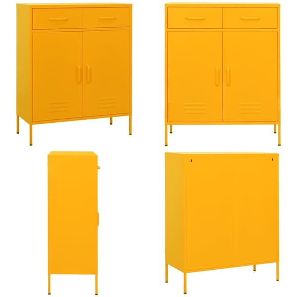 Opbevaringsskab 80x35x101,5 cm stål sennepsgul - Opbevaringsskab - Opbevaringsskabe - Home & Living