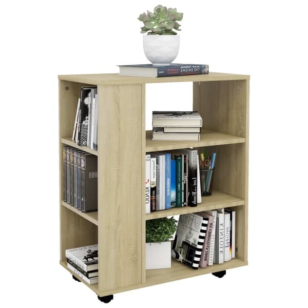 Skåp med hjul sonoma-ek 60x35x75 cm konstruerat trä - Förvaringshurts - Hurts - Home & Living