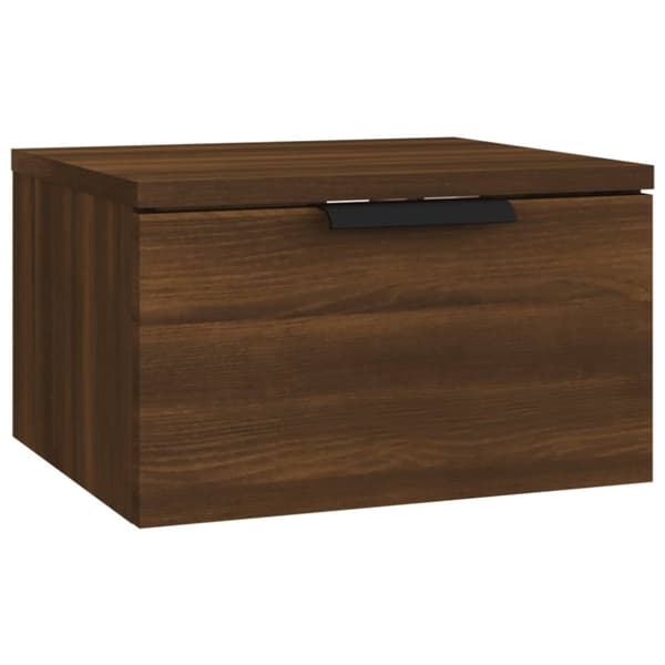 Væghængt sengebord 34x30x20 cm brun egetræsfarve - Væghængt Sengebord - Væghængte Sengeborde - Home & Living