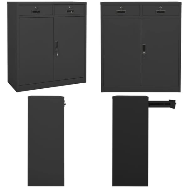 Dokumentskåp antracit 90x40x102 cm stål - Kontorsskåp - Skåp - Home & Living