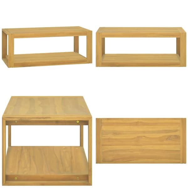 Væghængt badeværelsesskab 90x45x35 cm massivt teaktræ - Badeværelsesskab - Badeværelsesskabe - Home & Living