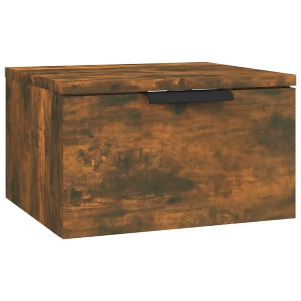 Væghængt sengebord 34x30x20 cm røget egetræsfarve - Væghængt Sengebord - Væghængte Sengeborde - Home & Living