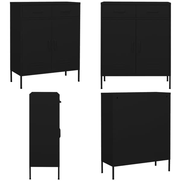 Opbevaringsskab 80x35x101,5 cm stål sort - Opbevaringsskab - Opbevaringsskabe - Home & Living