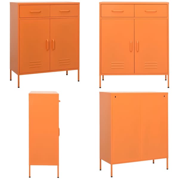 Opbevaringsskab 80x35x101,5 cm stål orange - Opbevaringsskab - Opbevaringsskabe - Home & Living