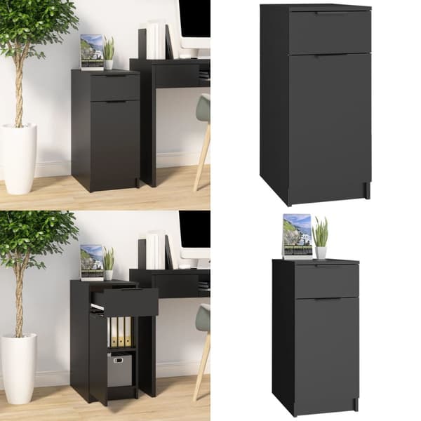 Skrivebordsskab 33,5x50x75 cm konstrueret træ sort - Skrivebord - Skriveborde - Home & Living