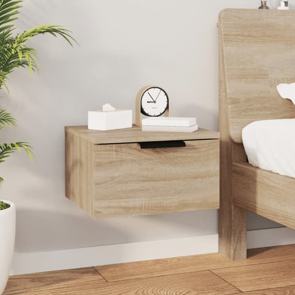 Væghængt sengebord 34x30x20 cm sonoma-eg - Væghængt Sengebord - Væghængte Sengeborde - Home & Living