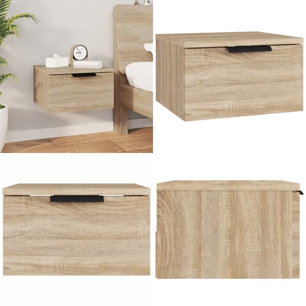 Væghængt sengebord 34x30x20 cm sonoma-eg - Væghængt Sengebord - Væghængte Sengeborde - Home & Living