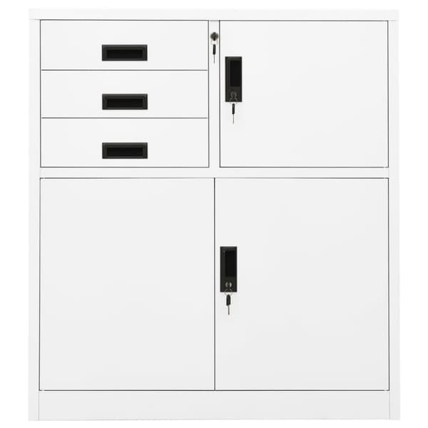 Dokumentskåp vit 90x40x102 cm stål - Kontorsskåp - Skåp - Home & Living
