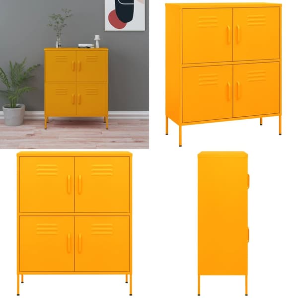 Opbevaringsskab 80x35x101,5 cm stål sennepsgul - Opbevaringsskab - Opbevaringsskabe - Home & Living