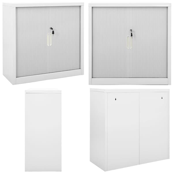 Dokumentskåp med skjutdörr grå 90x40x90 cm stål - Skjutdörrsskåp - Skåp - Home & Living
