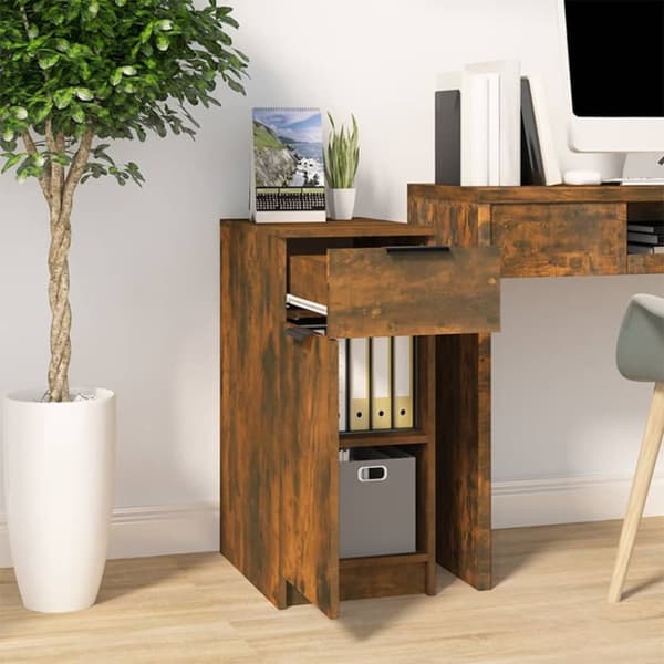 Skrivebord 33,5x50x75 cm konstrueret træ røget egetræsfarve - Skrivebord - Skriveborde - Home & Living