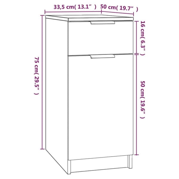 Skrivebord 33,5x50x75 cm konstrueret træ røget egetræsfarve - Skrivebord - Skriveborde - Home & Living