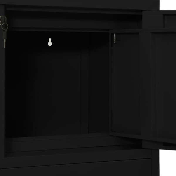 Dokumentskåp svart 90x40x102 cm stål - Kontorsskåp - Skåp - Home & Living