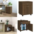 Miniatyrbillede 1 af 9: Skab med hjul 45x38x54 cm konstrueret træ brun egetræsfarve - Skab Med Hjul - Skabe Med Hjul - Home & Living