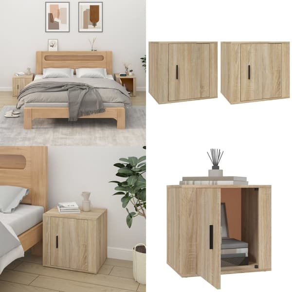Sengeborde 50x39x47cm 2 stk. Sonoma-eg - Sengebord - Sengeborde - Home & Living