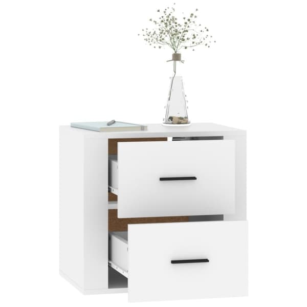 Väggmonterade sängbord vit 50x36x47 cm - Sängbord - Nattduksbord - Home & Living