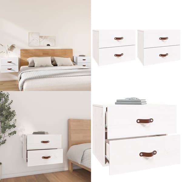 Væghængte sengeborde 2 stk. 50x36x40 cm hvid - Væghængt Sengebord - Væghængte Sengeborde - Home & Living