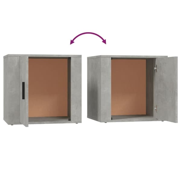 Yöpöydät 2 kpl betoninharmaa 50x39x47 cm - Yöpöytä - Yöpöydät - Home & Living
