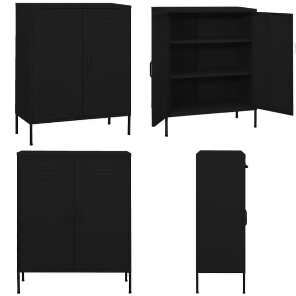 Varastokaappi musta 80x35x101,5 cm teräs - Varastokaappi - Varastokaapit - Home & Living