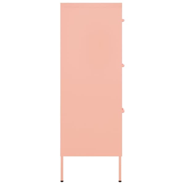 Kommode 80x35x101,5 cm stål lyserød - Kommode - Kommoder - Home & Living