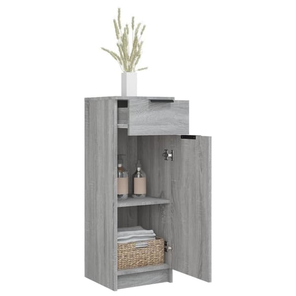 Badeværelsesskab 32x34x90 cm konstrueret træ grå sonoma-eg - Badeværelsesskab - Badeværelsesskabe - Home & Living