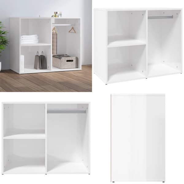 Skab 80x40x65 cm konstrueret træ hvid højglans - Kosmetikskab - Kosmetikskabe - Home & Living