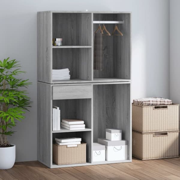 Skab 80x40x65 cm konstrueret træ grå sonoma-eg - Kosmetikskab - Kosmetikskabe - Home & Living