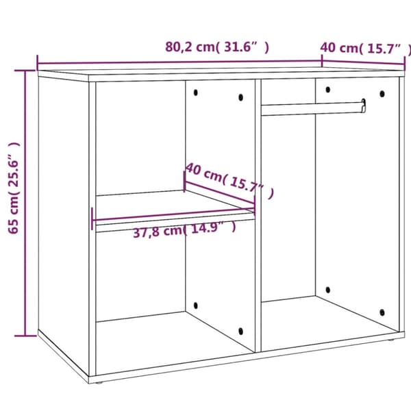 Skab 80x40x65 cm konstrueret træ grå sonoma-eg - Kosmetikskab - Kosmetikskabe - Home & Living