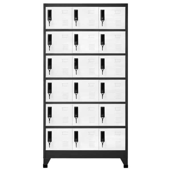 Förvaringsskåp antracit och vit 90x40x180 cm stål - Klädskåp För Omklädningsrum - Klädskåp Omklädningsrum - Home & Living