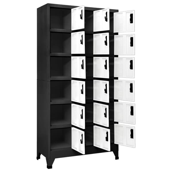 Förvaringsskåp antracit och vit 90x40x180 cm stål - Klädskåp För Omklädningsrum - Klädskåp Omklädningsrum - Home & Living