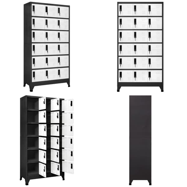 Förvaringsskåp antracit och vit 90x40x180 cm stål - Klädskåp För Omklädningsrum - Klädskåp Omklädningsrum - Home & Living