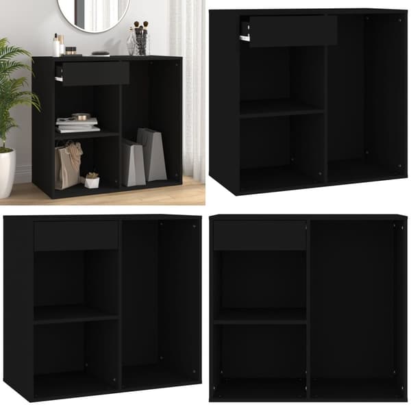 Sminkskåp svart 80x40x75 cm konstruerat trä - Sminkskåp - Skåp - Home & Living
