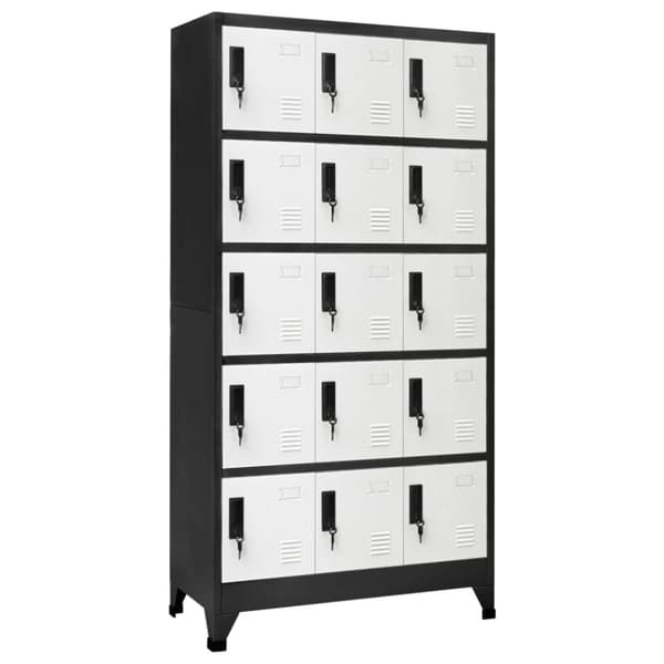 Skab 90x40x180 cm stål antracitgrå og hvid - Skab - Skabe - Home & Living