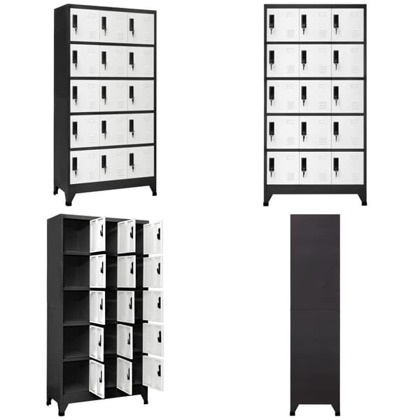Skab 90x40x180 cm stål antracitgrå og hvid - Skab - Skabe - Home & Living