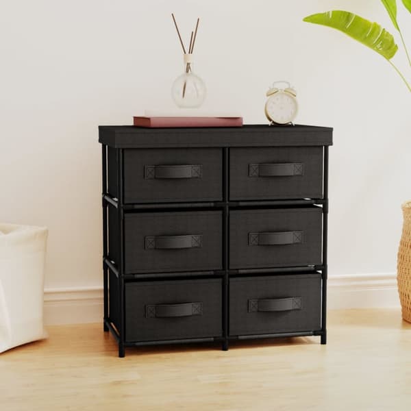 Opbevaringsreol med 6 skuffer 55x29x55 cm stål sort - Opbevaringsskab - Opbevaringsskabe - Home & Living