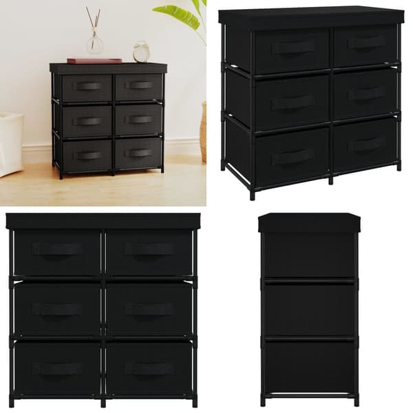 Opbevaringsreol med 6 skuffer 55x29x55 cm stål sort - Opbevaringsskab - Opbevaringsskabe - Home & Living