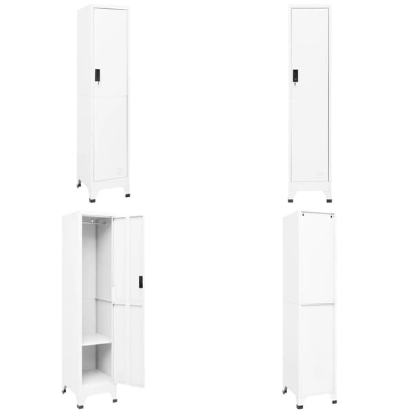 Förvaringsskåp vit 38x45x180 cm stål - Klädskåp För Omklädningsrum - Klädskåp Omklädningsrum - Home & Living