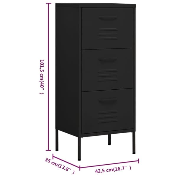 Opbevaringsskab 42,5x35x101,5 cm stål sort - Opbevaringsskab - Opbevaringsskabe - Home & Living
