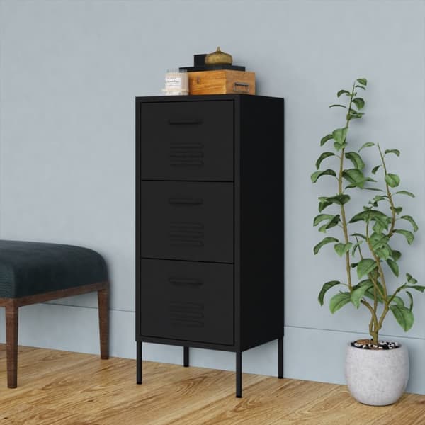 Opbevaringsskab 42,5x35x101,5 cm stål sort - Opbevaringsskab - Opbevaringsskabe - Home & Living