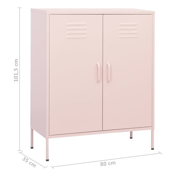 Förvaringsskåp rosa 80x35x101,5 cm stål - Skänk - Skänkar - Home & Living