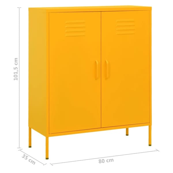Varastokaappi sinapinkeltainen 80x35x101,5 cm teräs - Varastokaappi - Varastokaapit - Home & Living