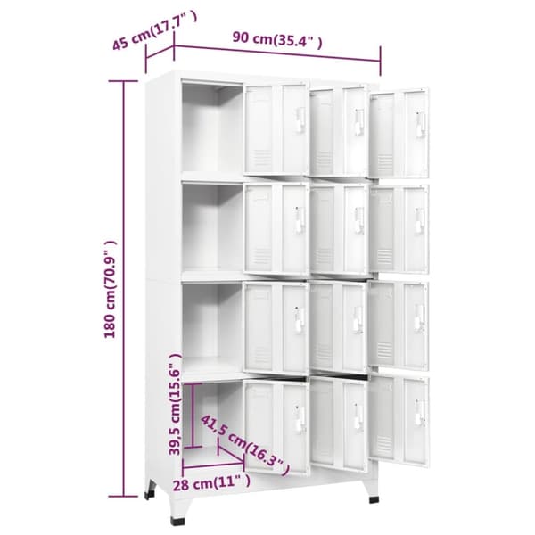 Lockerskab med 12 rum 90x45x180 cm - Skab - Skabe - Home & Living