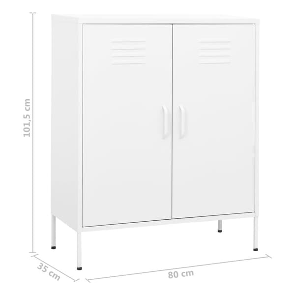 Opbevaringsskab 80x35x101,5 cm stål hvid - Opbevaringsskab - Opbevaringsskabe - Home & Living