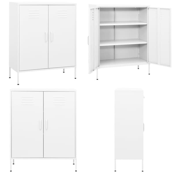 Opbevaringsskab 80x35x101,5 cm stål hvid - Opbevaringsskab - Opbevaringsskabe - Home & Living