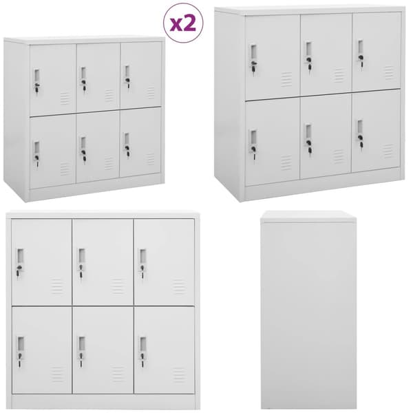 Skabe 2 stk. 90x45x92,5 cm stål lysegrå - Skab - Skabe - Home & Living