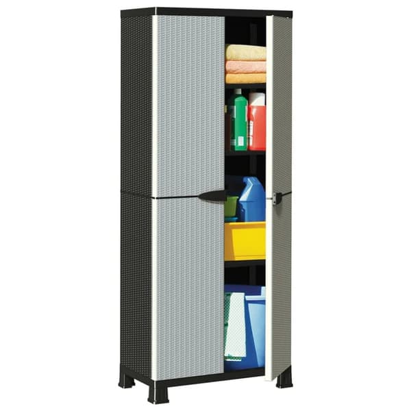 Opbevaringsskab 68x39x171,5 cm rattandesign plastik - Skab - Skabe - Home & Living