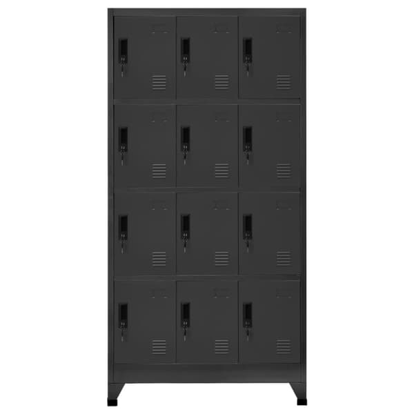 Skab 90x45x180 cm stål antracitgrå - Skab - Skabe - Home & Living